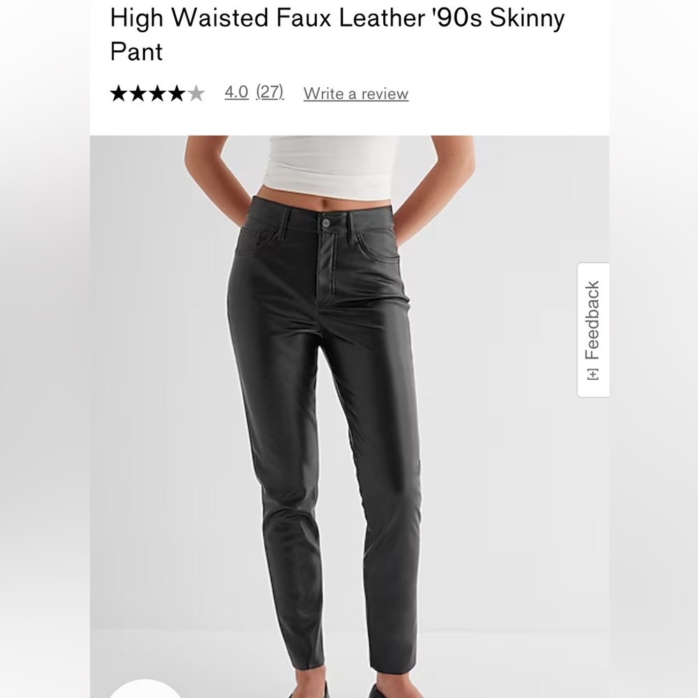 Express Women’s High Waisted Faux Leather Skinny Pant - NWT - Size 4